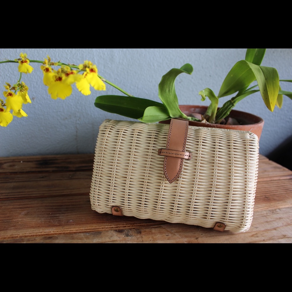 NWOT J. Crew Rattan Clutch